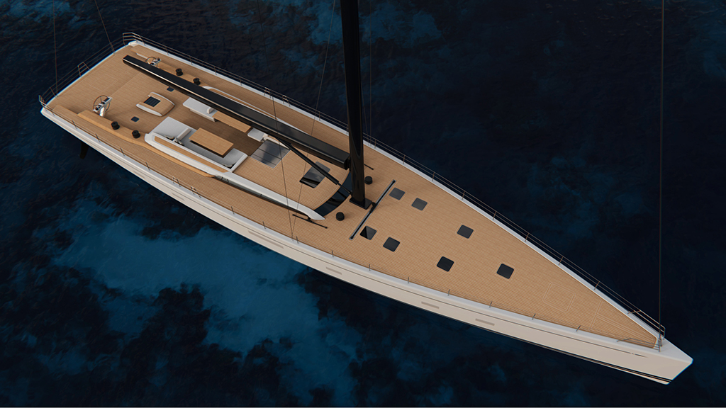 Swan 128 render German Frers Design