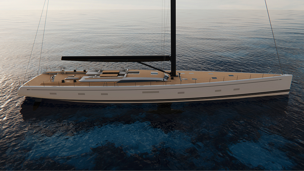 Swan 128 render German Frers Design