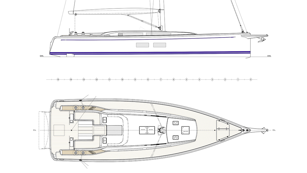 Swan 51 German Frers profile and deck plan